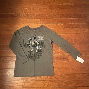 OshKosh B'gosh Gray Pizza Ninja Long Sleeve Tee